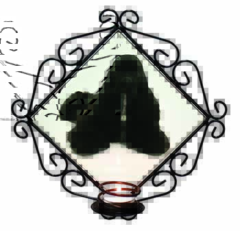 American Cocker Spaniel Dog Wrought Iron Wall Art Candle Holder