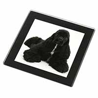 American Cocker Spaniel Dog Black Rim High Quality Glass Coaster