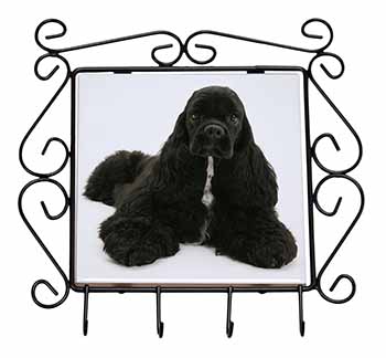 American Cocker Spaniel Dog Wrought Iron Key Holder Hooks