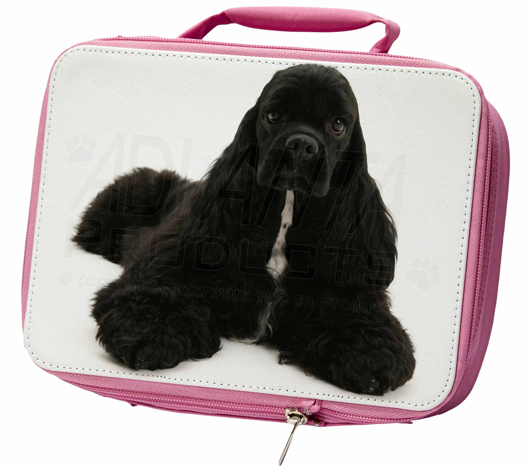 Red/Gold Cocker Spaniel Dog Insulated Pink School Lunch Box Bag AD-SC6LBP 