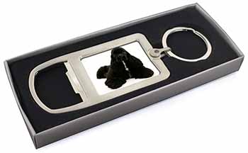 American Cocker Spaniel Dog Chrome Metal Bottle Opener Keyring in Box