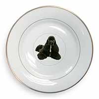 American Cocker Spaniel Dog Gold Rim Plate Printed Full Colour in Gift Box