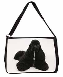 American Cocker Spaniel Dog Large Black Laptop Shoulder Bag School/College