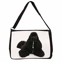 American Cocker Spaniel Dog Large Black Laptop Shoulder Bag School/College