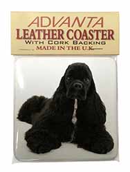 American Cocker Spaniel Dog Single Leather Photo Coaster