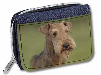 Airedale Terrier Dog Unisex Denim Purse Wallet