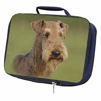 Airedale Terrier Dog Navy Insulated School Lunch Box/Picnic Bag