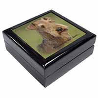 Airedale Terrier with Love Keepsake/Jewellery Box