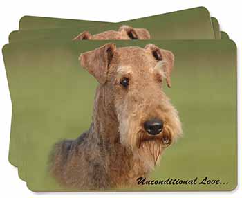 Airedale Terrier with Love Picture Placemats in Gift Box
