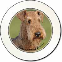 Airedale Terrier with Love Car or Van Permit Holder/Tax Disc Holder