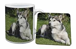 Alaskan Malamute Dog Mug and Coaster Set