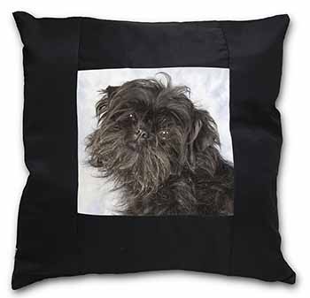 Affenpinscher Dog Black Satin Feel Scatter Cushion