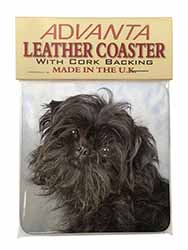 Affenpinscher Dog Single Leather Photo Coaster