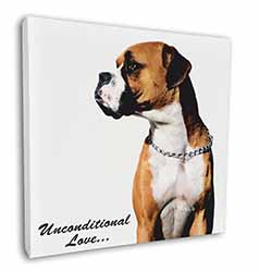 Boxer Dog With Love Square Canvas 12"x12" Wall Art Picture Print
