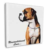 Boxer Dog With Love Square Canvas 12"x12" Wall Art Picture Print