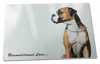Large Glass Cutting Chopping Board Boxer Dog With Love