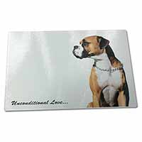 Large Glass Cutting Chopping Board Boxer Dog With Love