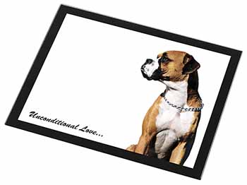 Boxer Dog With Love Black Rim High Quality Glass Placemat