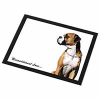 Boxer Dog With Love Black Rim High Quality Glass Placemat