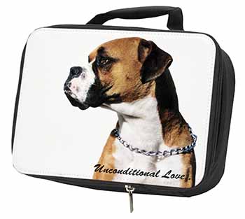 Boxer Dog With Love Black Insulated School Lunch Box/Picnic Bag