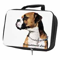 Boxer Dog With Love Black Insulated School Lunch Box/Picnic Bag