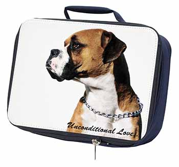 Boxer Dog With Love Navy Insulated School Lunch Box/Picnic Bag