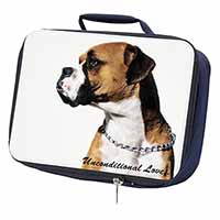 Boxer Dog With Love Navy Insulated School Lunch Box/Picnic Bag