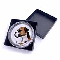 Boxer Dog With Love Glass Paperweight in Gift Box