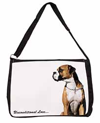Boxer Dog With Love Large Black Laptop Shoulder Bag School/College