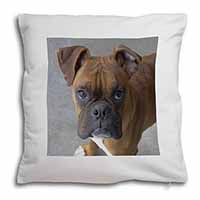 Red Boxer Dog Soft White Velvet Feel Scatter Cushion