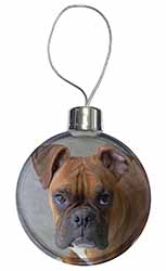 Red Boxer Dog Christmas Bauble