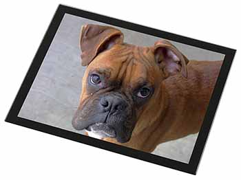 Red Boxer Dog Black Rim High Quality Glass Placemat
