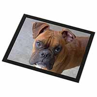 Red Boxer Dog Black Rim High Quality Glass Placemat