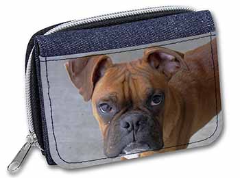 Red Boxer Dog Unisex Denim Purse Wallet