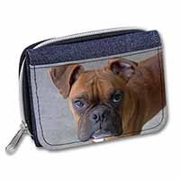 Red Boxer Dog Unisex Denim Purse Wallet