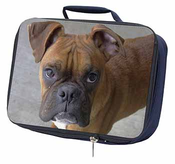 Red Boxer Dog Navy Insulated School Lunch Box/Picnic Bag
