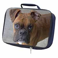 Red Boxer Dog Navy Insulated School Lunch Box/Picnic Bag