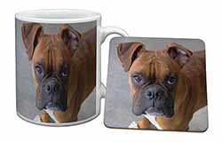 Red Boxer Dog Mug and Coaster Set