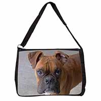 Red Boxer Dog Large Black Laptop Shoulder Bag School/College