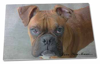 Large Glass Cutting Chopping Board Red Boxer Dog 