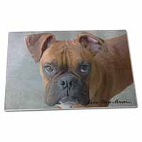 Large Glass Cutting Chopping Board Red Boxer Dog 