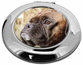 Brindle Boxer Dog Make-Up Round Compact Mirror