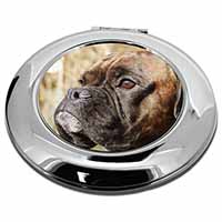 Brindle Boxer Dog Make-Up Round Compact Mirror