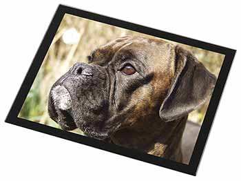Brindle Boxer Dog Black Rim High Quality Glass Placemat