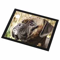 Brindle Boxer Dog Black Rim High Quality Glass Placemat