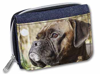 Brindle Boxer Dog Unisex Denim Purse Wallet