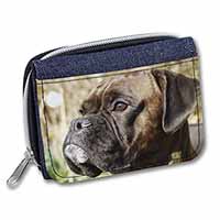 Brindle Boxer Dog Unisex Denim Purse Wallet