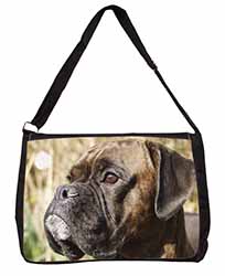 Brindle Boxer Dog Large Black Laptop Shoulder Bag School/College