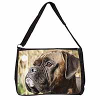 Brindle Boxer Dog Large Black Laptop Shoulder Bag School/College