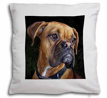 Boxer Dog Soft White Velvet Feel Scatter Cushion